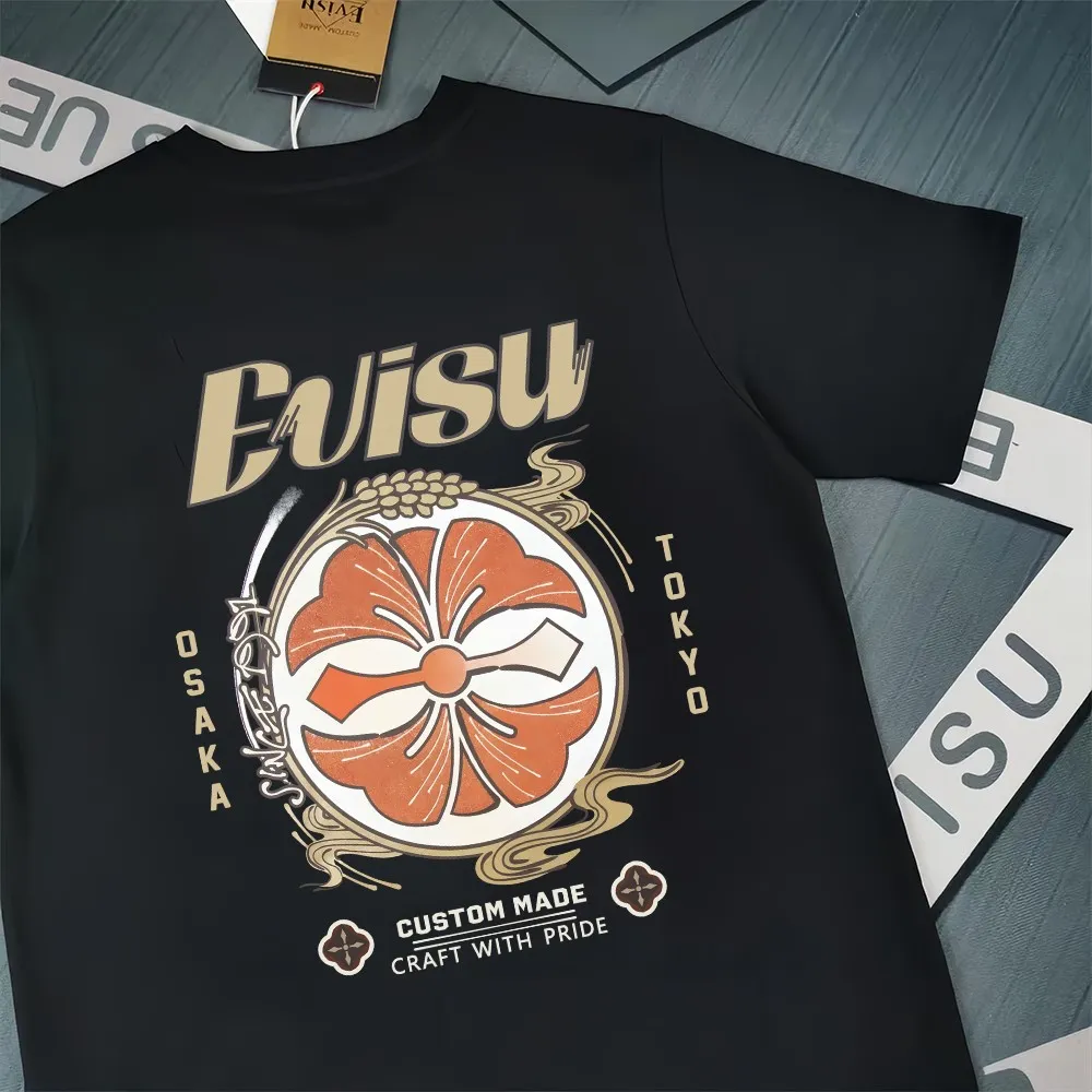 Evisu 2025New Arrival T ⚠ Quality⚠ Same Style T 。 ，Black S-XXL，White S-XXL，Gray M-XXL，Red S-XXL， Red M-XXL Blue M-XXL